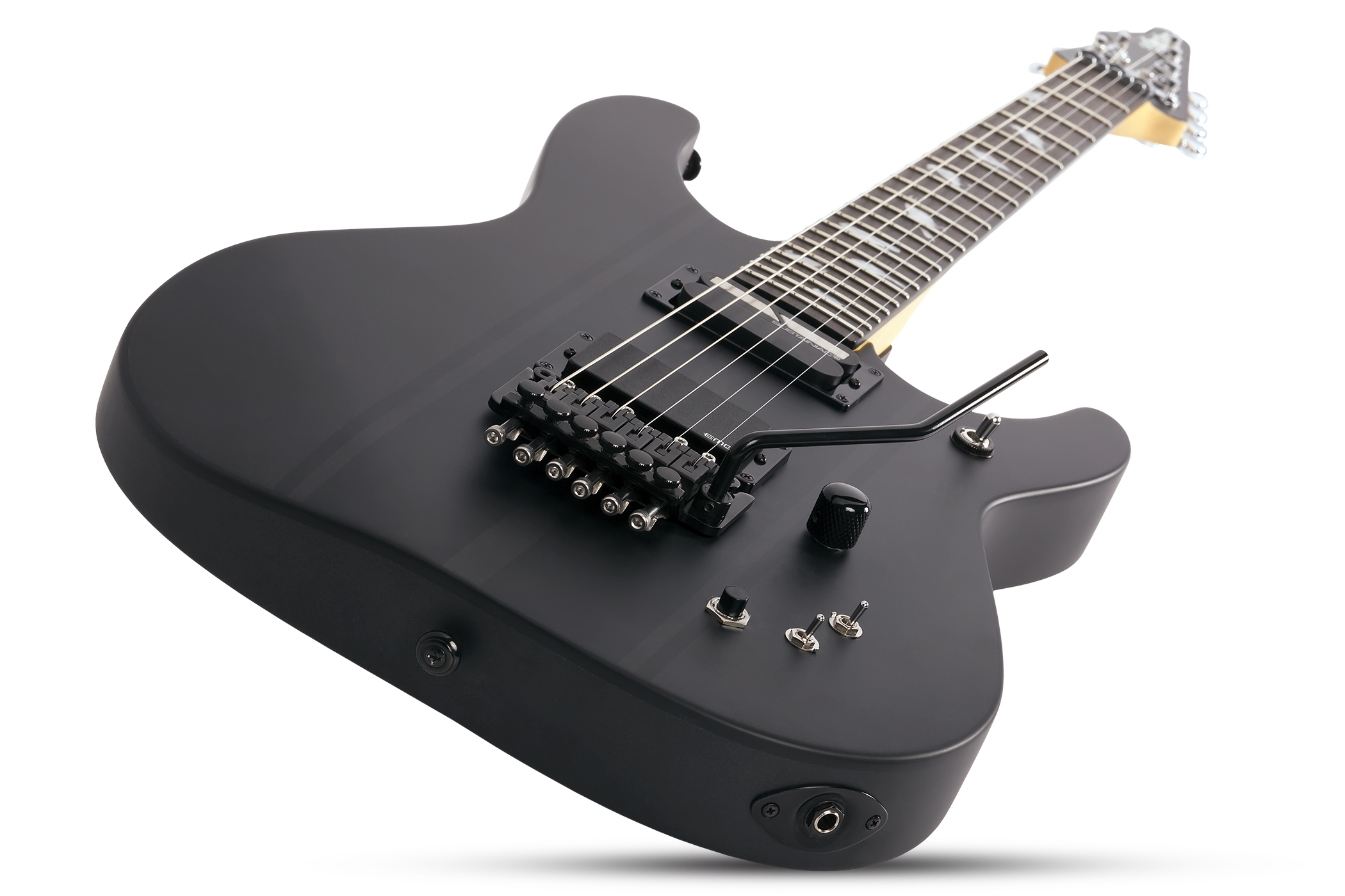 Schecter Dj Ashba Signature 2h Emg Sustainiac Fr Eb - Carbon Grey - Guitare Électrique Forme Str - Variation 2