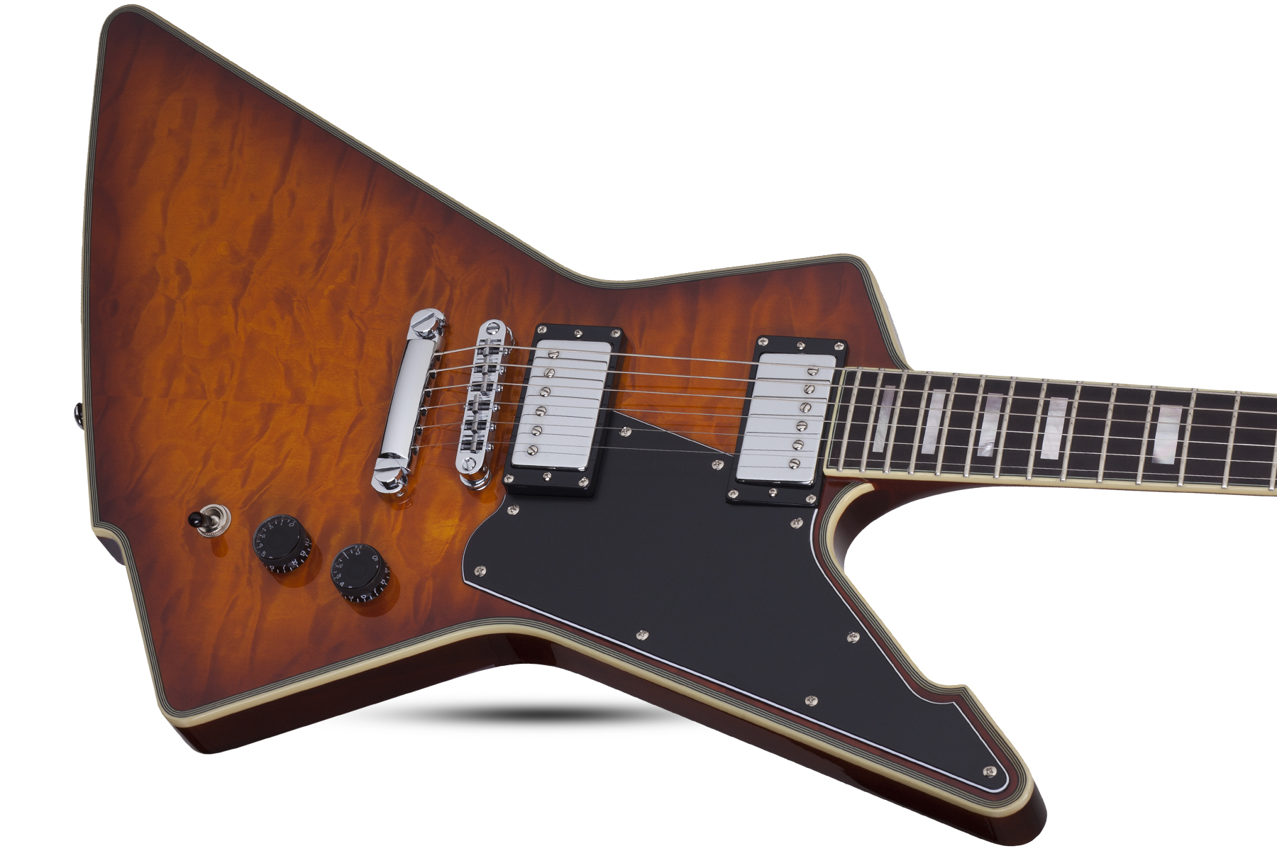 Schecter E-1 Custom 2h Ht Eb - Vintage Sunburst - Guitare Électrique MÉtal - Variation 1