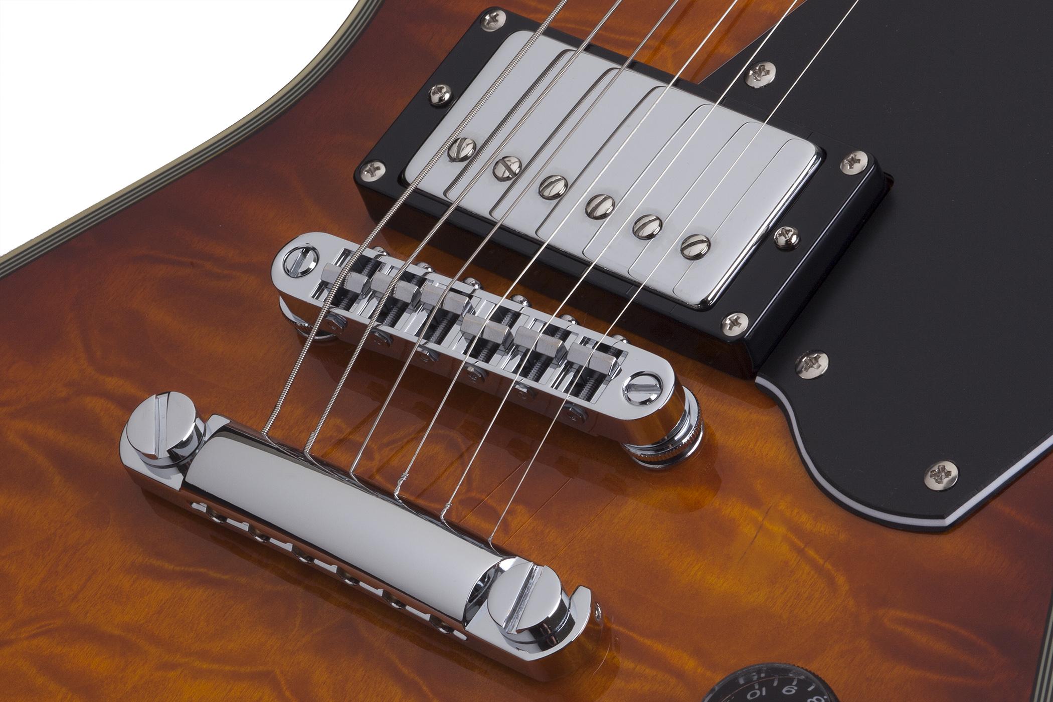 Schecter E-1 Custom 2h Ht Eb - Vintage Sunburst - Guitare Électrique MÉtal - Variation 3