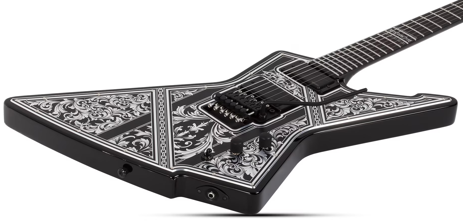 Schecter E1 Pryzm Palladium 2h Fishman Fluence Modern Fr Eb - Gloss Black - Guitare Électrique 7 Cordes - Variation 1