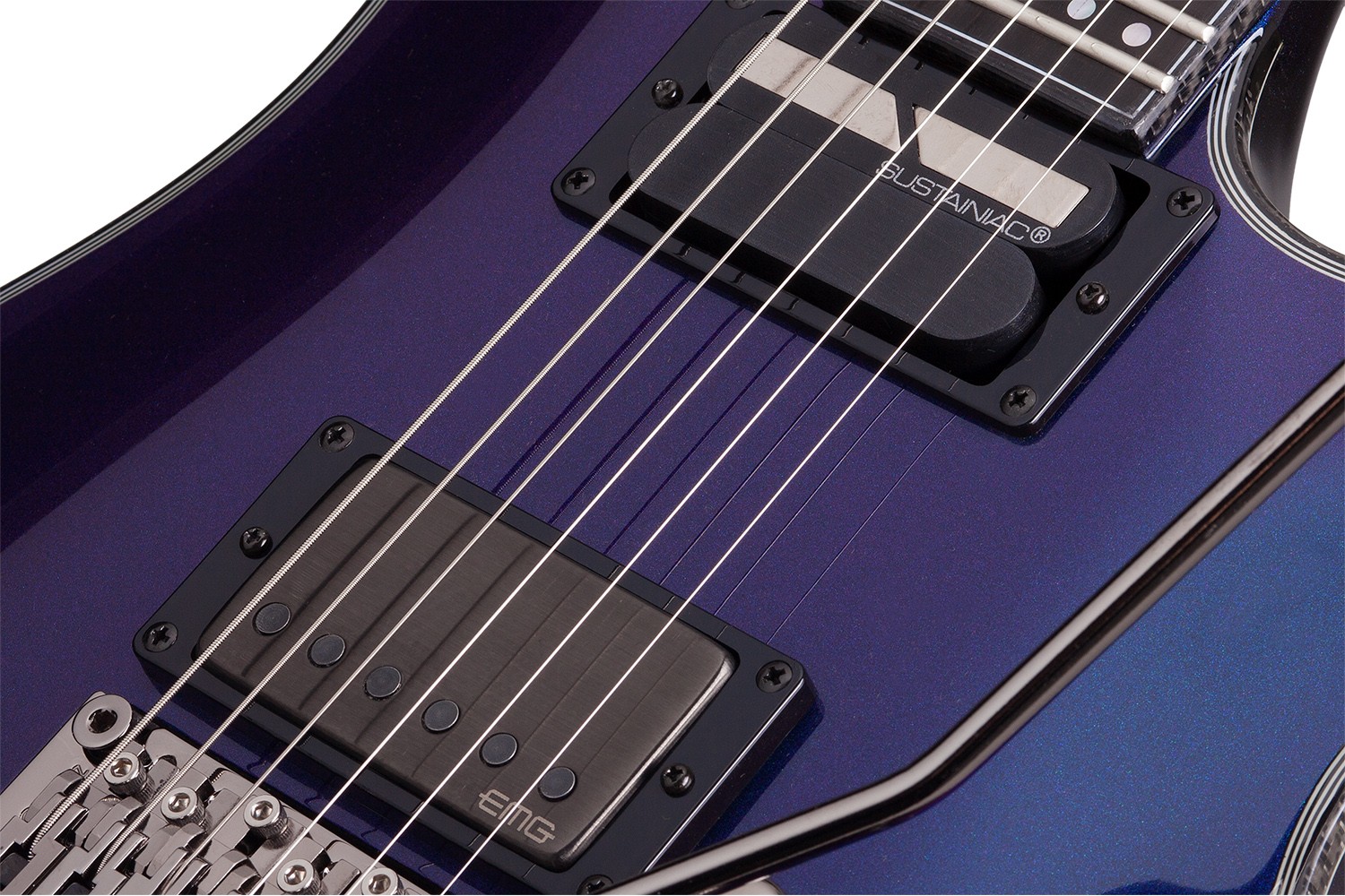 Schecter Hellraiser Hybrid C-1 Frs 2h Emg Sustainiac Eb - Ultra Violet - Guitare Électrique Forme Str - Variation 2
