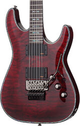 Guitare électrique forme str Schecter Hellraiser C-1 FR - Black cherry