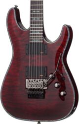 Guitare électrique forme str Schecter Hellraiser C-1 FR S - Black cherry