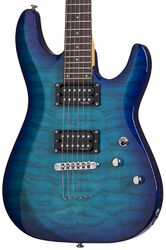 Guitare électrique forme str Schecter C-6 Plus - Ocean blue burst 