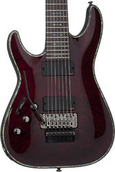 Guitare électrique gaucher Schecter Hellraiser C-7 FR LH - Black cherry