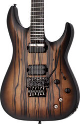Guitare électrique forme str Schecter C-1 FR-S Pale Moon - Natural Satin Black Burst