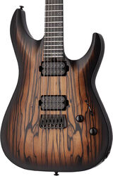 Guitare électrique forme str Schecter C-1 Pale Moon - Natural Satin Black Burst