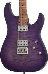 Guitare électrique forme str Schecter C-1 Standard Plus - Trans Purple Burst