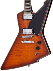 Guitare électrique métal Schecter E-1 Custom - Vintage sunburst