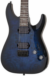 Guitare électrique forme str Schecter Omen Elite-6 - See thru blueburst