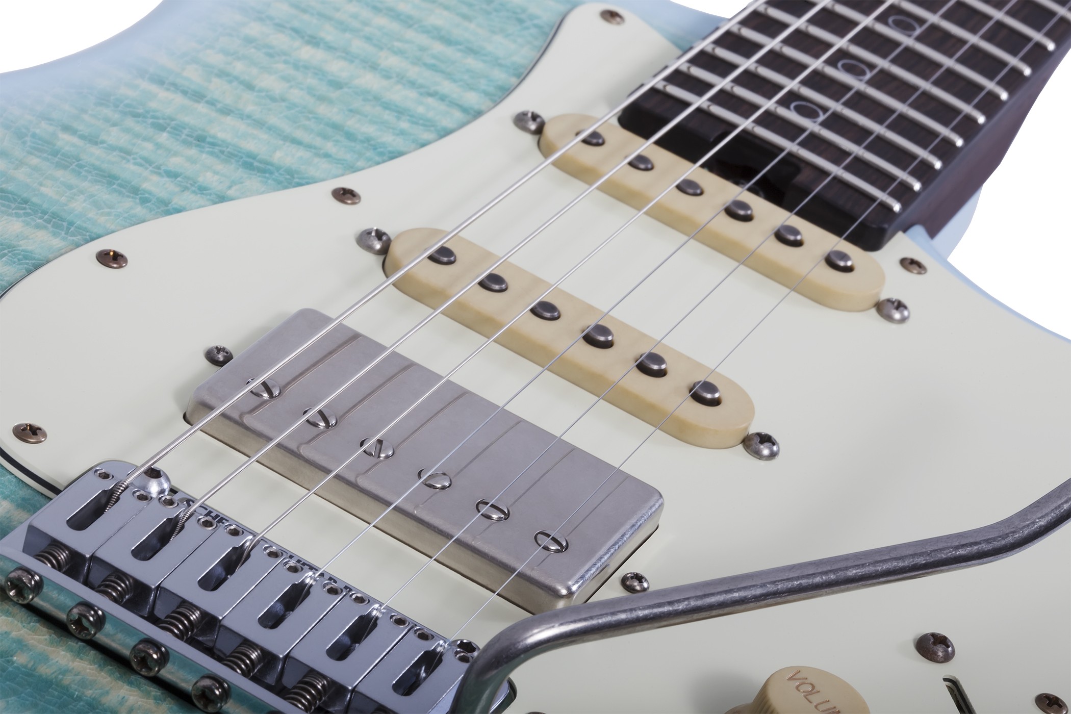 Schecter Nick Johnston Flame Top Nitro Usa Signature Hss Trem Eb - Atomic Ice - Guitare Électrique Forme Str - Variation 6