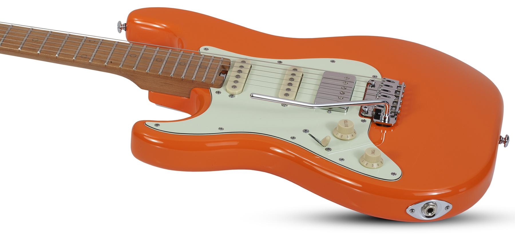 Schecter Nick Johnston Traditional Lh Gaucher Hss Trem Mn - Atomic Orange - Guitare Électrique Gaucher - Variation 1