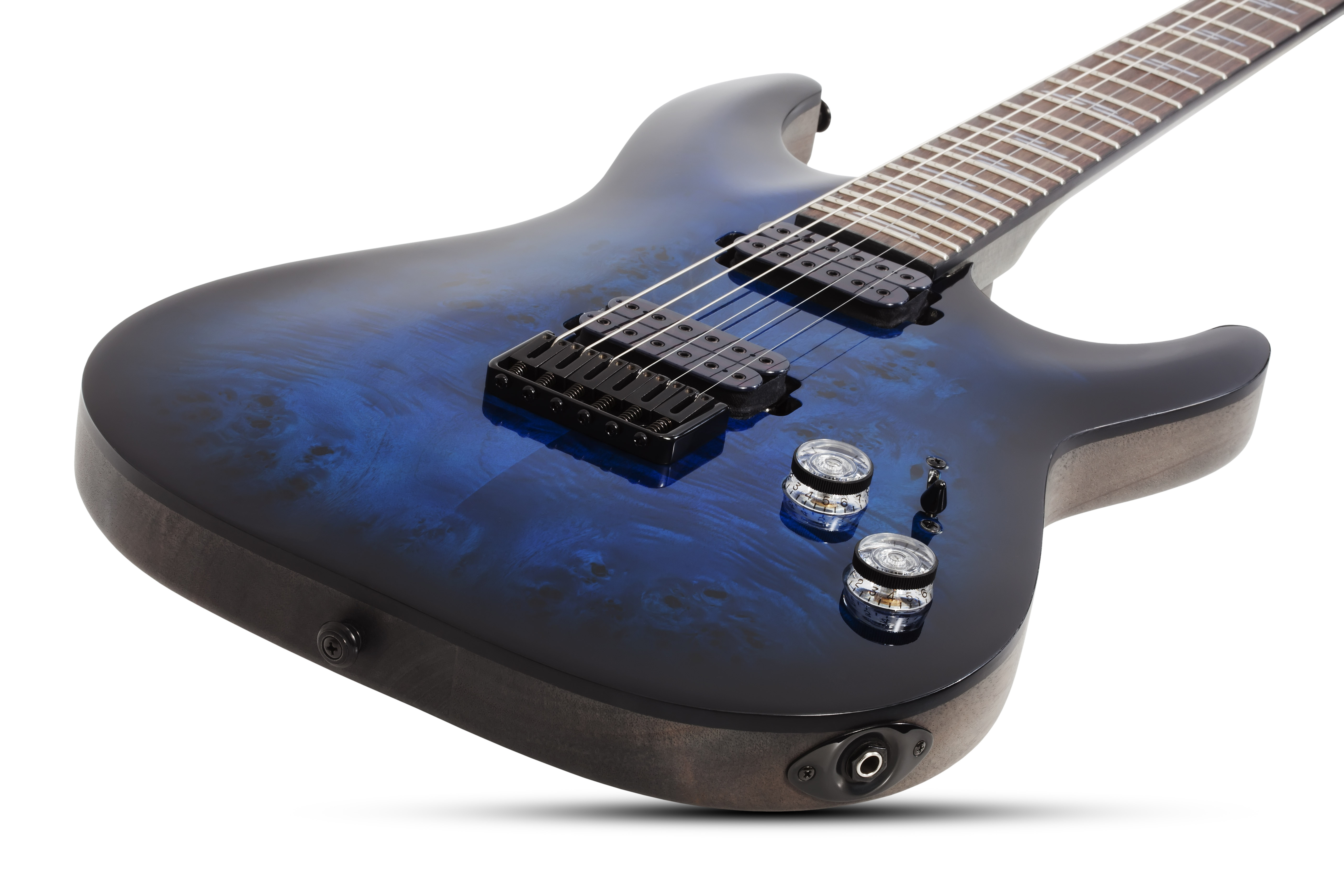 Schecter Omen Elite-6 2h Ht Rw - See Thru Blueburst - Guitare Électrique Forme Str - Variation 1