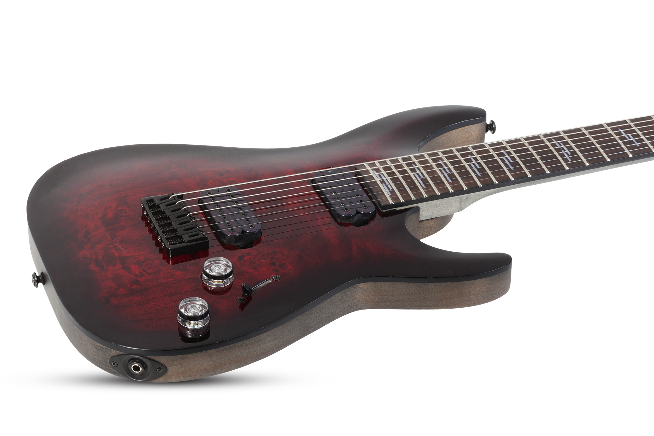 Schecter Omen Elite-7 7c Baryton 2h Ht Rw - Black Cherry Burst - Guitare Électrique 7 Cordes - Variation 1
