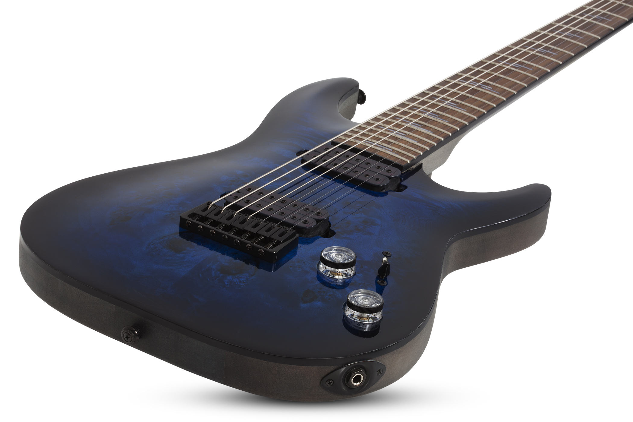 Schecter Omen Elite-7 7c Baryton 2h Ht Rw - See-thru Blue Burst - Guitare Électrique 7 Cordes - Variation 1