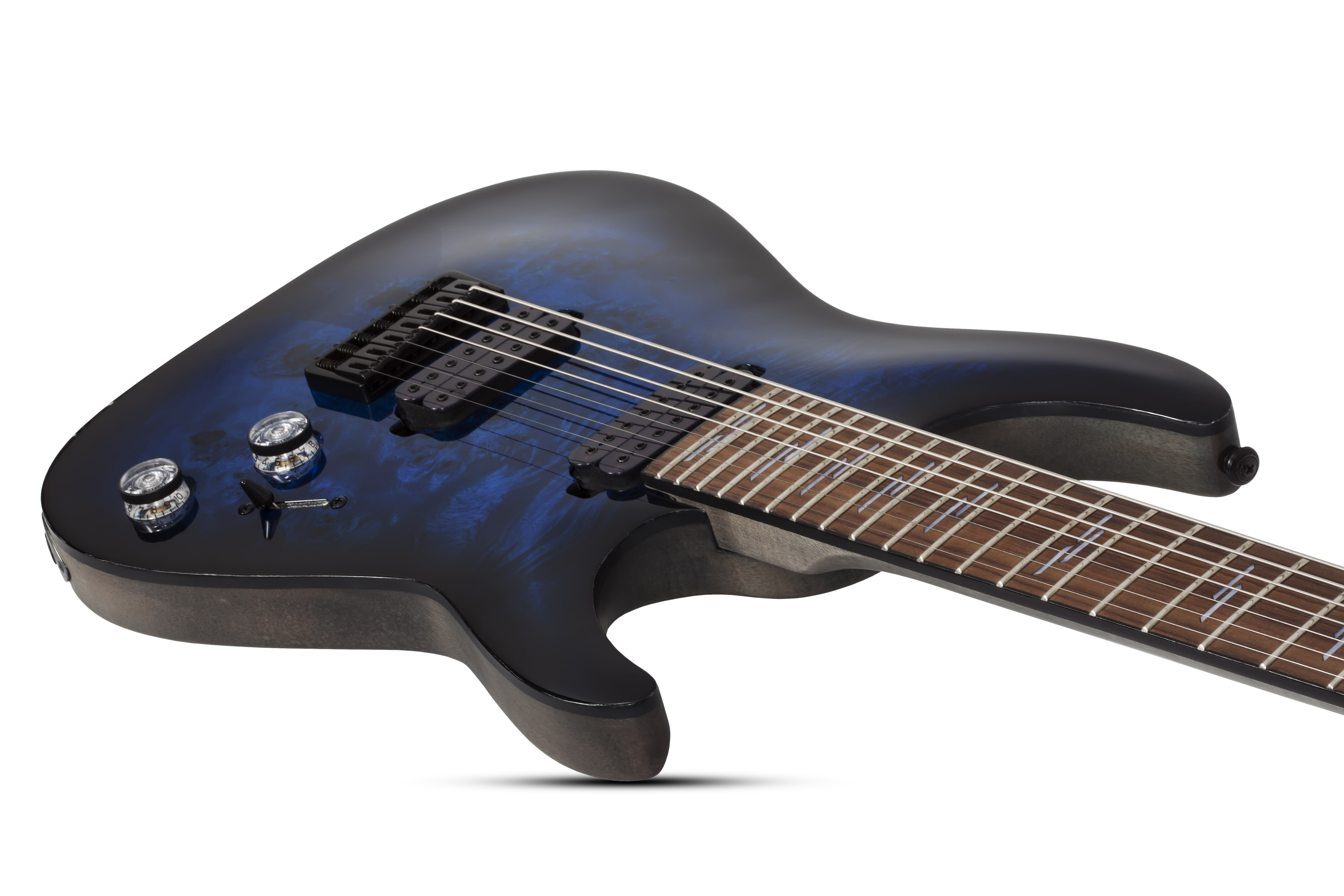 Schecter Omen Elite-7 7c Baryton 2h Ht Rw - See-thru Blue Burst - Guitare Électrique 7 Cordes - Variation 2