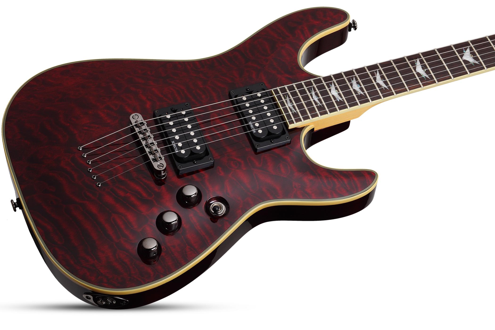 Schecter Omen Extreme-6 2h Ht Rw - Black Cherry - Guitare Électrique Forme Str - Variation 1