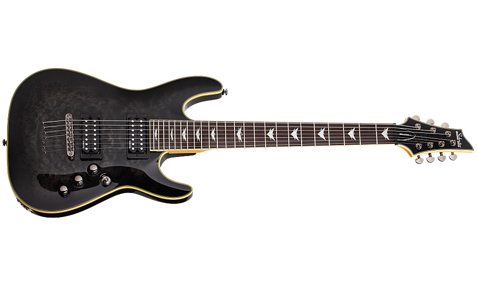 Schecter Omen Extreme-7 7c 2h Ht Rw - See-thru Black Gloss - Guitare Électrique 7 Cordes - Variation 1