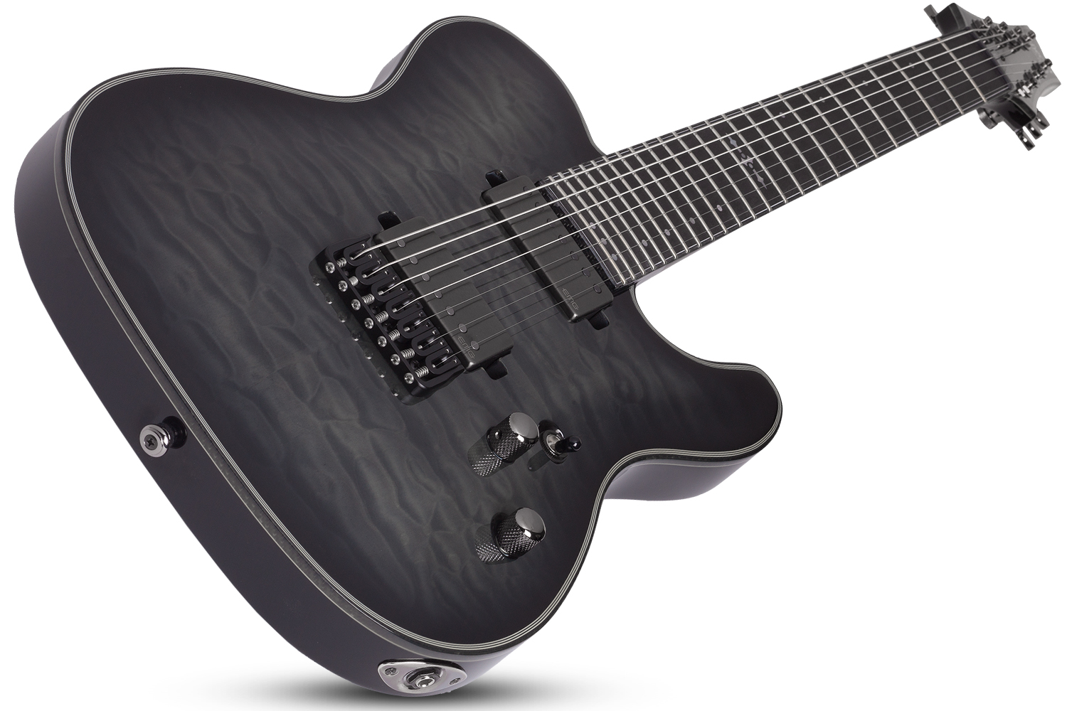 Schecter Pt-7 Hellraiser Hybrid 7c Hh Emg Ht Eb - Transp. Black Burst - Guitare Électrique 7 Cordes - Variation 1