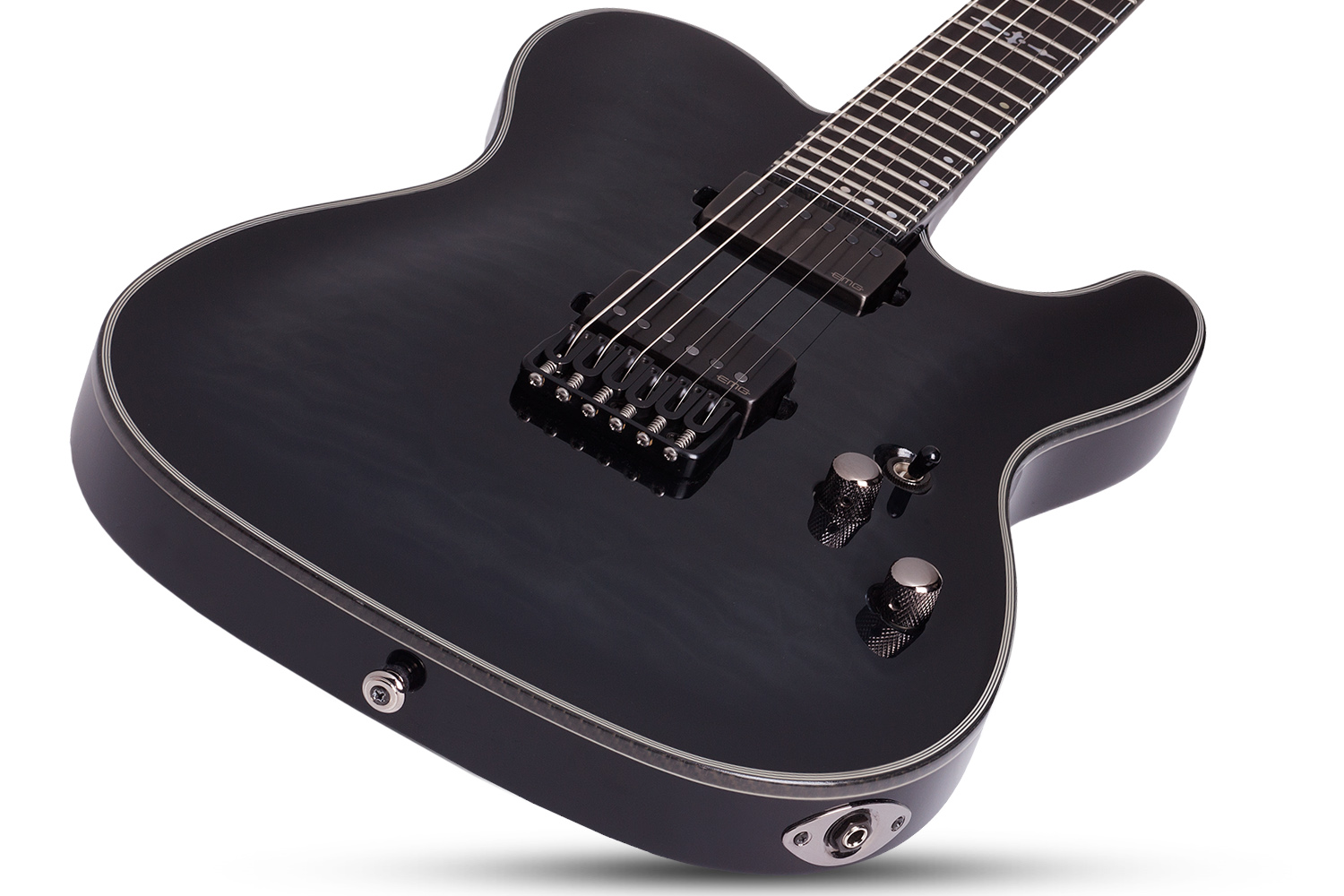 Schecter Pt Hellraiser Hybrid 2h Emg Ht Eb - Transp. Black Burst - Guitare Électrique Forme Tel - Variation 1