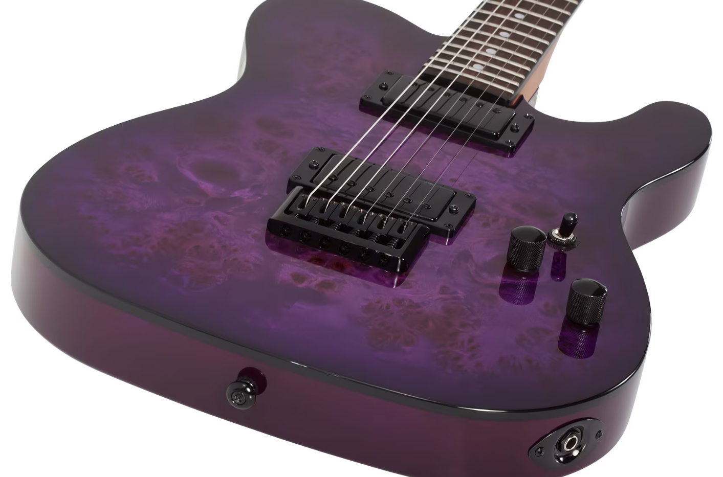 Schecter Pt Standard 2h Ht Rw - Purple Burst Burl - Guitare Électrique Forme Tel - Variation 1