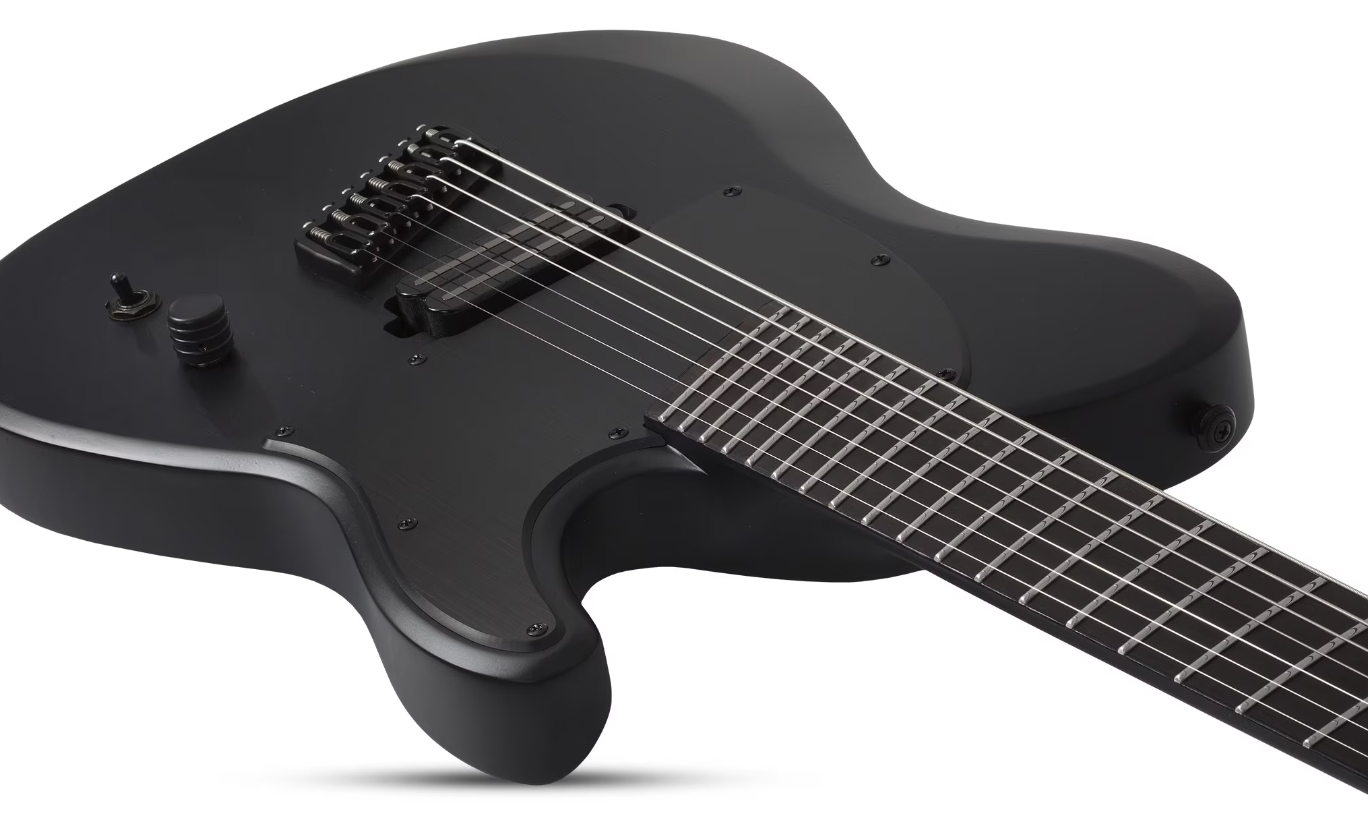Schecter Pt7 Ms Black Ops 7c Multiscale Baryton 1h Ht Eb - Satin Black Open Pore - Guitare Électrique Multi-scale - Variation 2