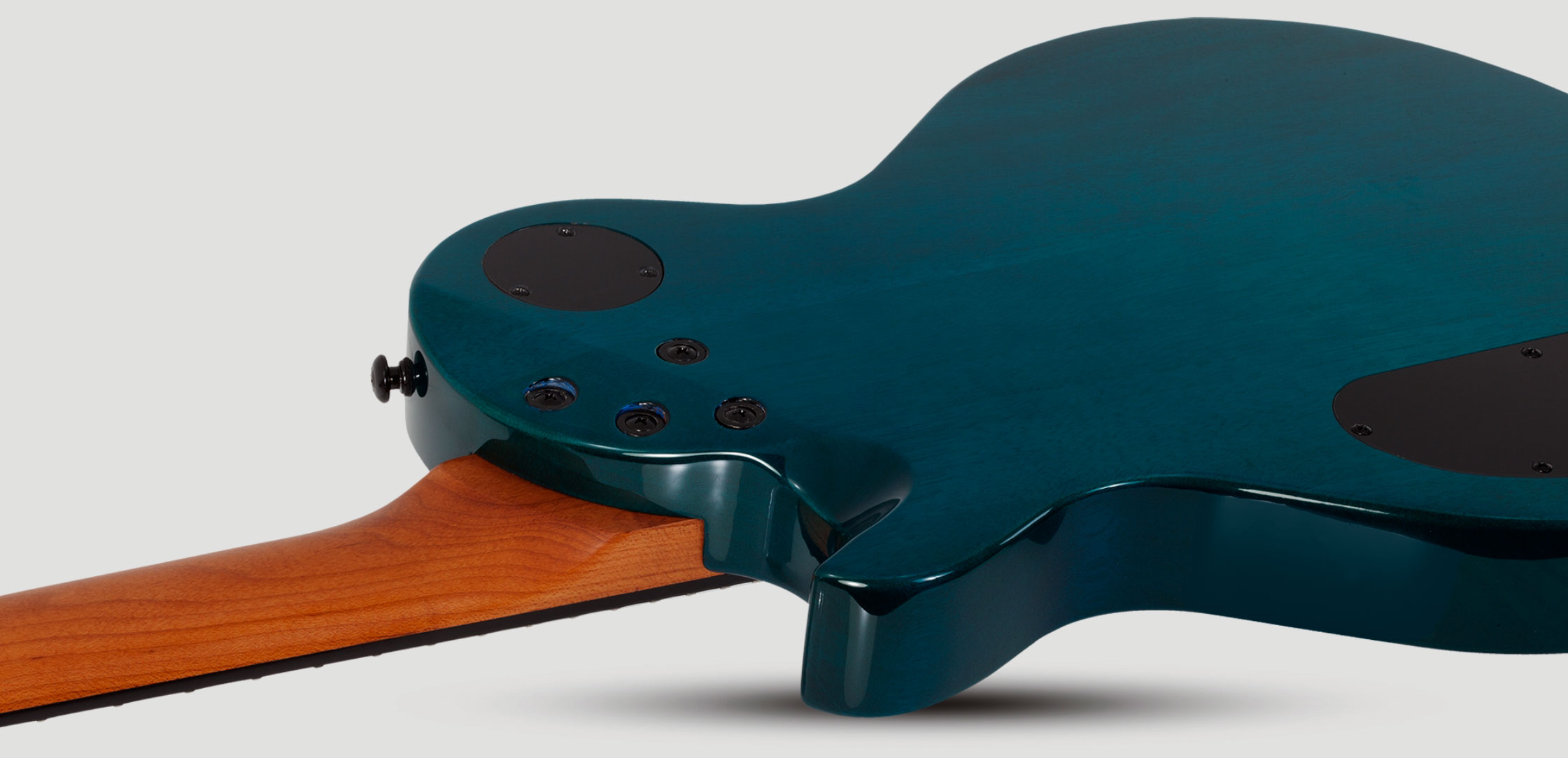 Schecter Solo-ii Standard 2h Ht Rw - Ocean Blue Burst Burl - Guitare Électrique Single Cut - Variation 5