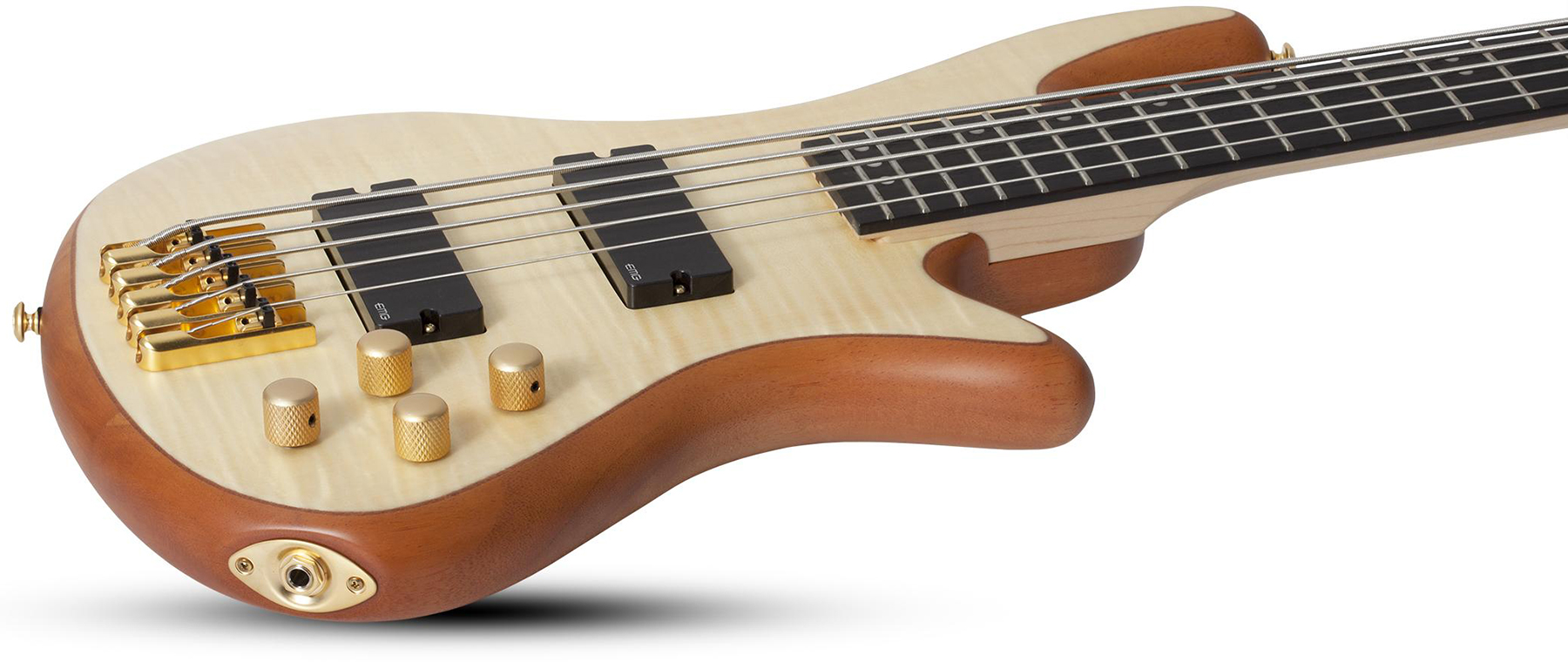 Schecter Stiletto Custom-5 5c Active Emg Rw - Natural Satin - Basse Électrique Solid Body - Variation 1