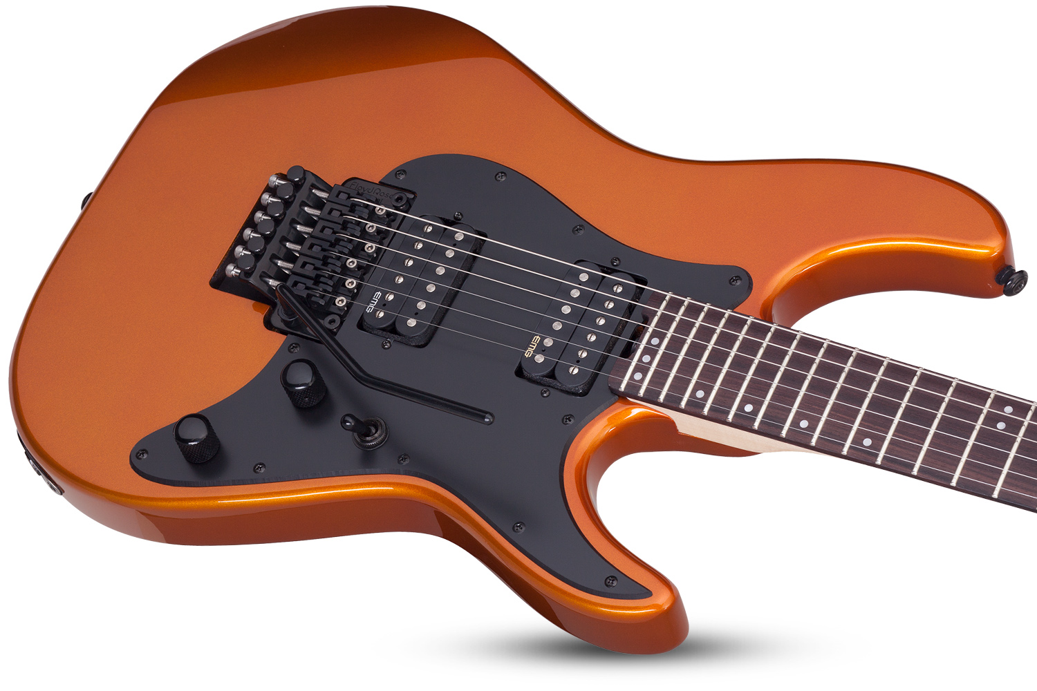 Schecter Sun Valley Super Shredder Fr 2h Emg Rw - Lambo Orange - Guitare Électrique Forme Tel - Variation 1