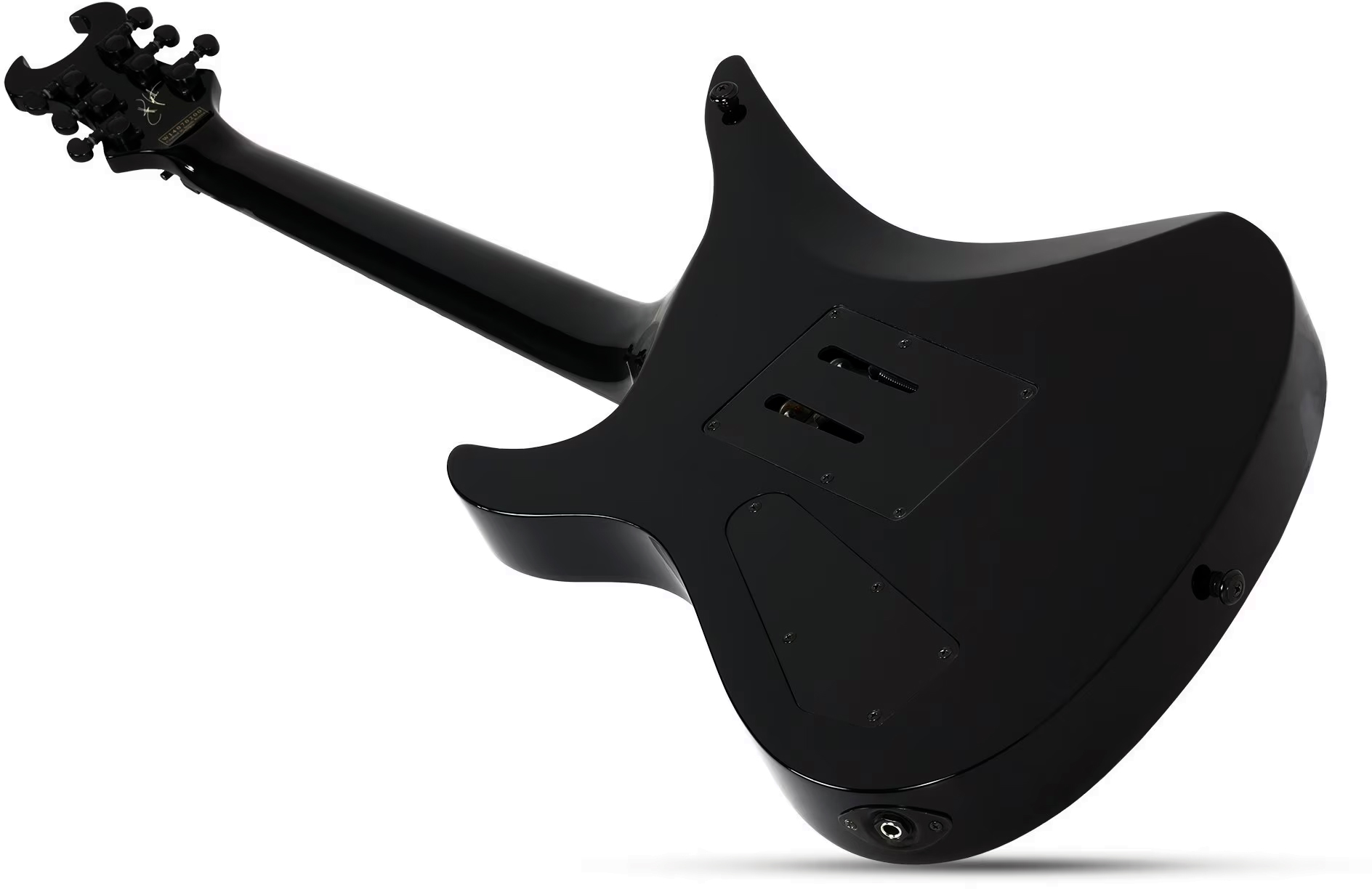 Schecter Synyster Custom Signature 2h Fr Eb - Gloss Black With Silver Pinstripes - Guitare Électrique Signature - Variation 3