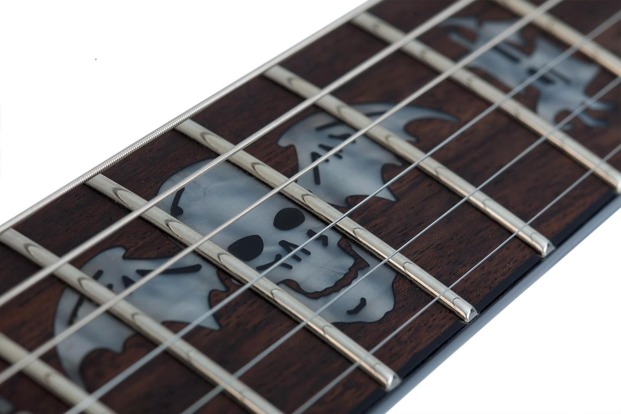 Schecter Synyster Standard Signature 2h Fr Eb - Gloss White With Black Pinstripes - Guitare Électrique Signature - Variation 3