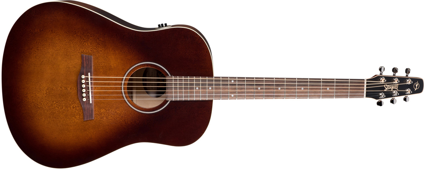 Seagull S6 Original Qit 2019 Dreadnought Cedre Merisier +housse - Burnt Umber - Guitare Electro Acoustique - Main picture