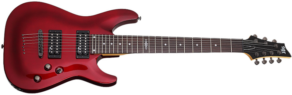 Sgr By Schecter C-7 2h Ht Rw - Metallic Red Gloss - Guitare Électrique 7 Cordes - Main picture