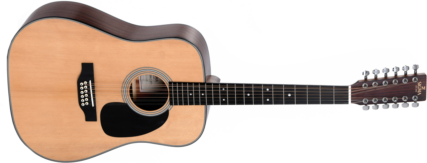 Sigma Dm12-1 12c Dreadnought Epicea Acajou Mic - Natural - Guitare Acoustique - Main picture