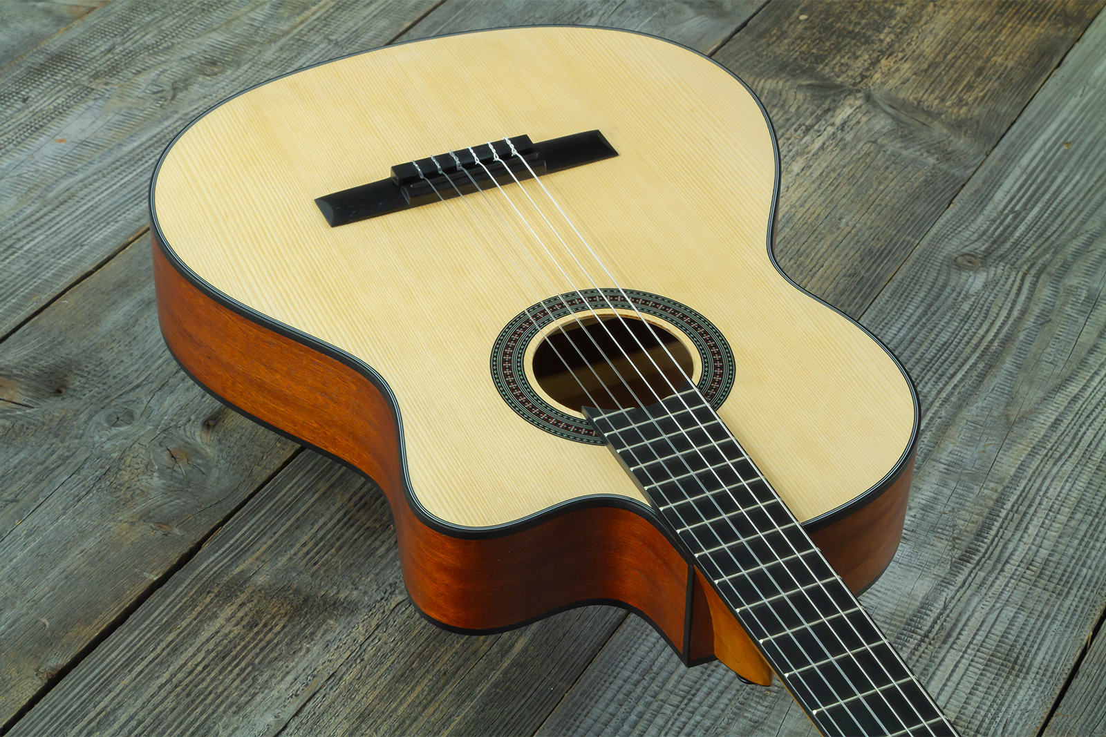 Silvanez Clcr44 4/4 Thinline Cw Epicea Acajou Rw - Natural - Guitare Classique Format 4/4 - Variation 2