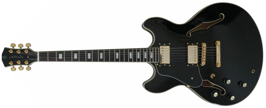 Sire Larry Carlton H7 Lh Signature Gaucher 2h Ht Eb - Black - Guitare Électrique 1/2 Caisse - Main picture