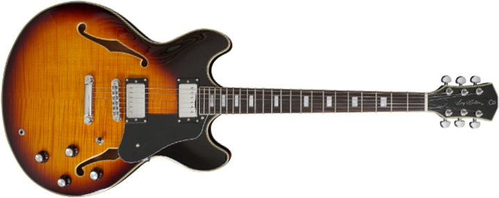 Sire Larry Carlton H7 Signature Ht Hh Eb - Vintage Sunburst - Guitare Électrique 1/2 Caisse - Main picture