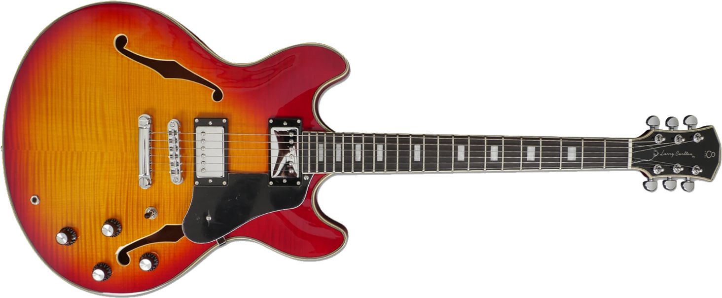 Sire Larry Carlton H7 Signature Ht Hh Eb - Cherry Sunburst - Guitare Électrique 1/2 Caisse - Main picture