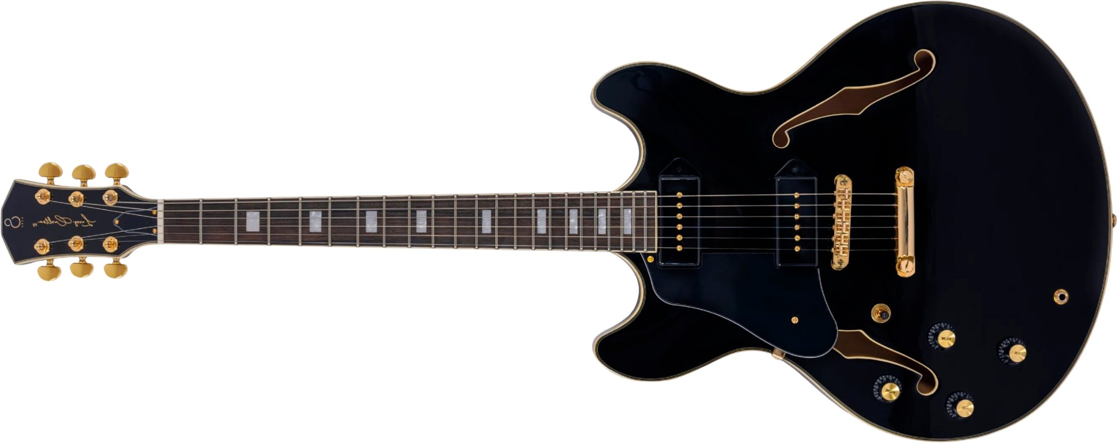 Sire Larry Carlton H7v Lh Signature Gaucher 2s P90 Ht Eb - Black - Guitare Électrique 1/2 Caisse - Main picture