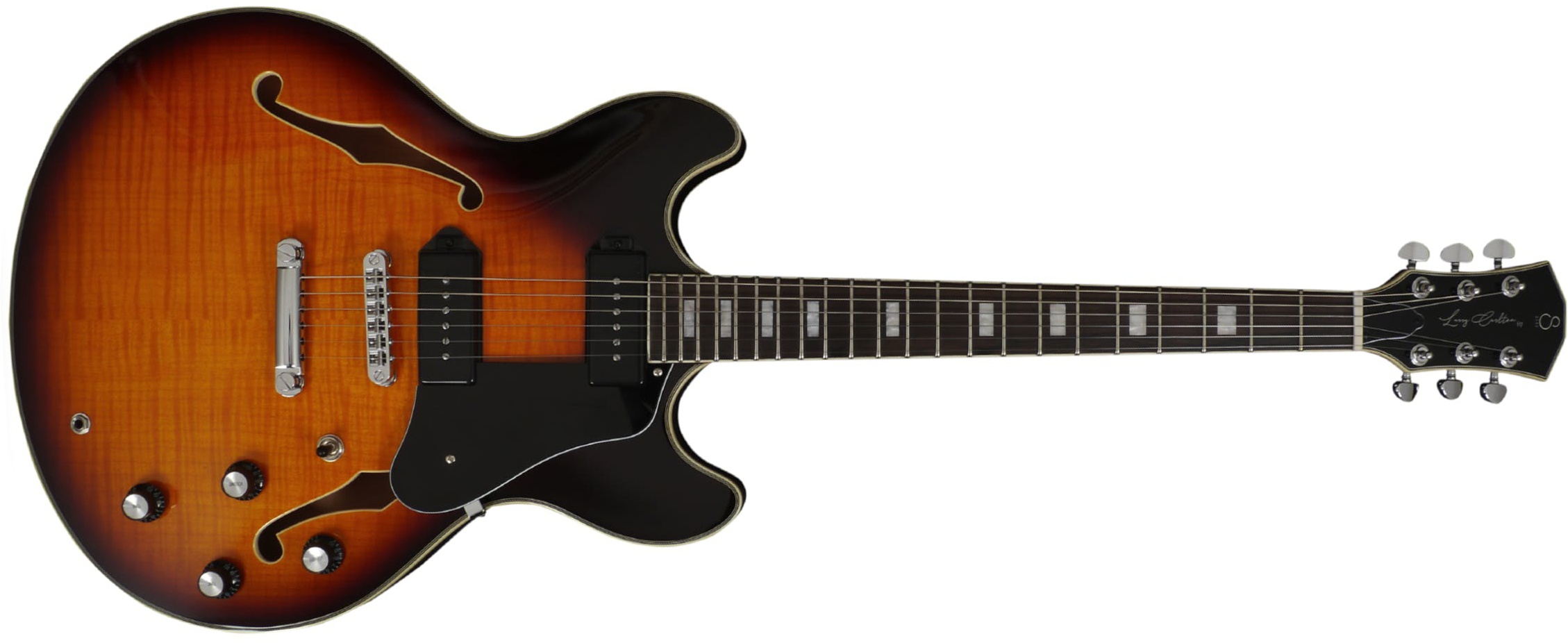 Sire Larry Carlton H7v Signature 2s P90 Ht Eb - Vintage Sunburst - Guitare Électrique 1/2 Caisse - Main picture