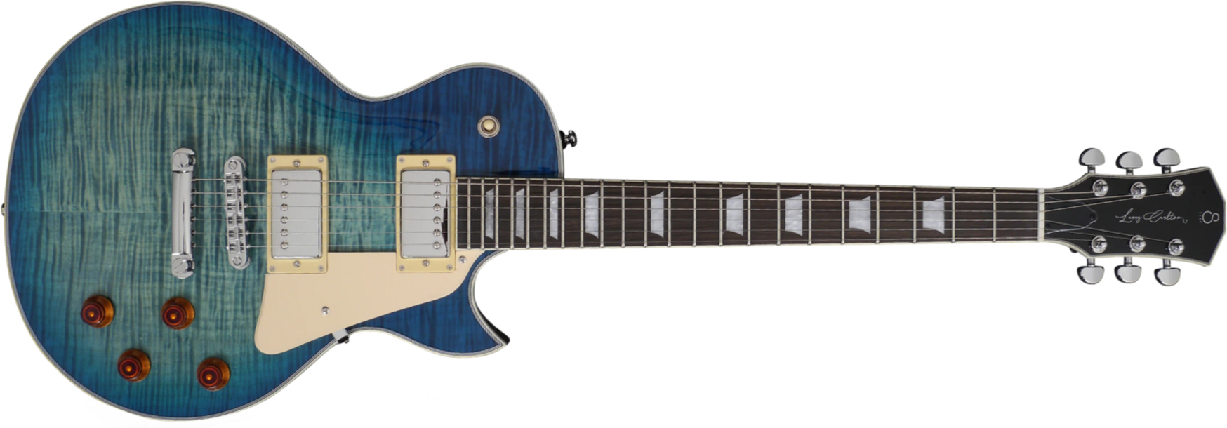 Sire Larry Carlton L7 Signature Ht Hh Eb - Trans Blue - Guitare Électrique Single Cut - Main picture