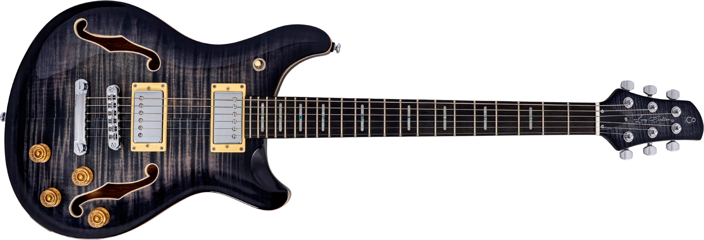 Sire Larry Carlton Q7 Hollow 2h Ht Eb - Transparent Black - Guitare Électrique 1/2 Caisse - Main picture