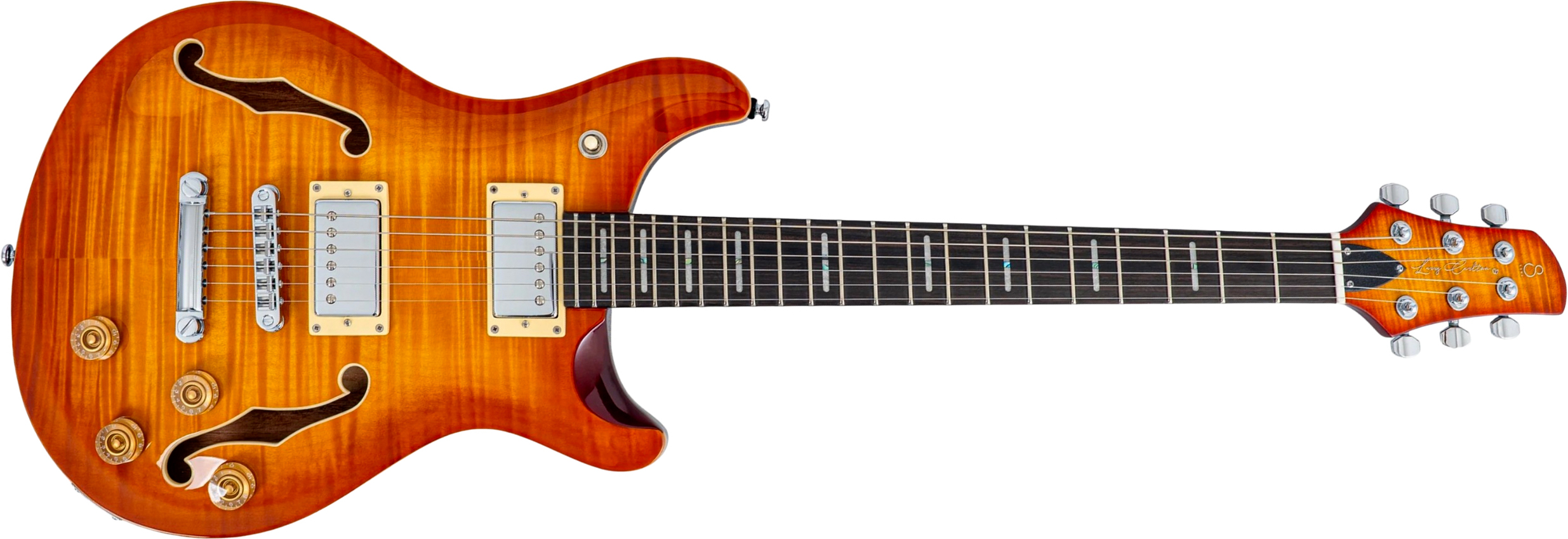 Sire Larry Carlton Q7 Hollow 2h Ht Eb - Amber Burst - Guitare Électrique 1/2 Caisse - Main picture