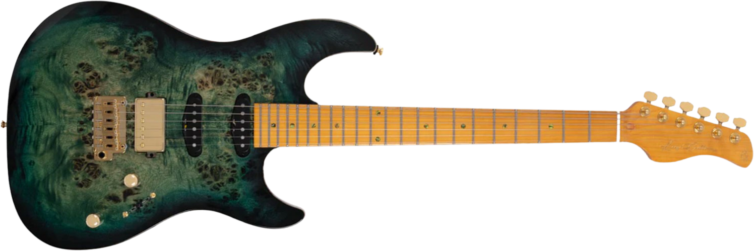 Sire Larry Carlton S10 Hss Trem Mn - Transparent Green - Guitare Électrique Forme Str - Main picture