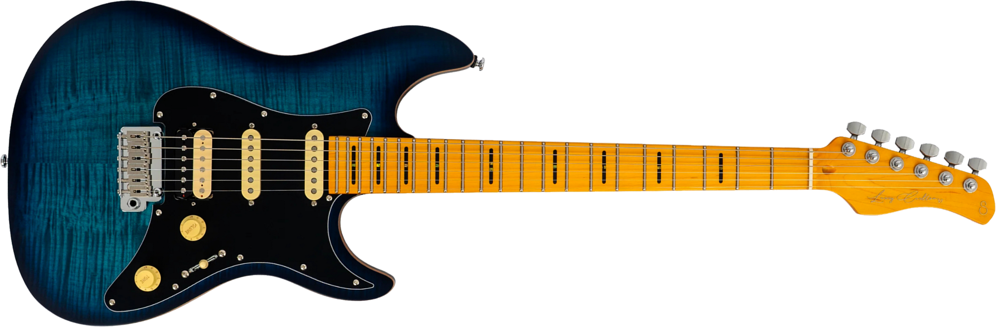 Sire Larry Carlton S7 Fm New Gen Hss Trem Mn - Transparent Blue Satin - Guitare Électrique Forme Str - Main picture
