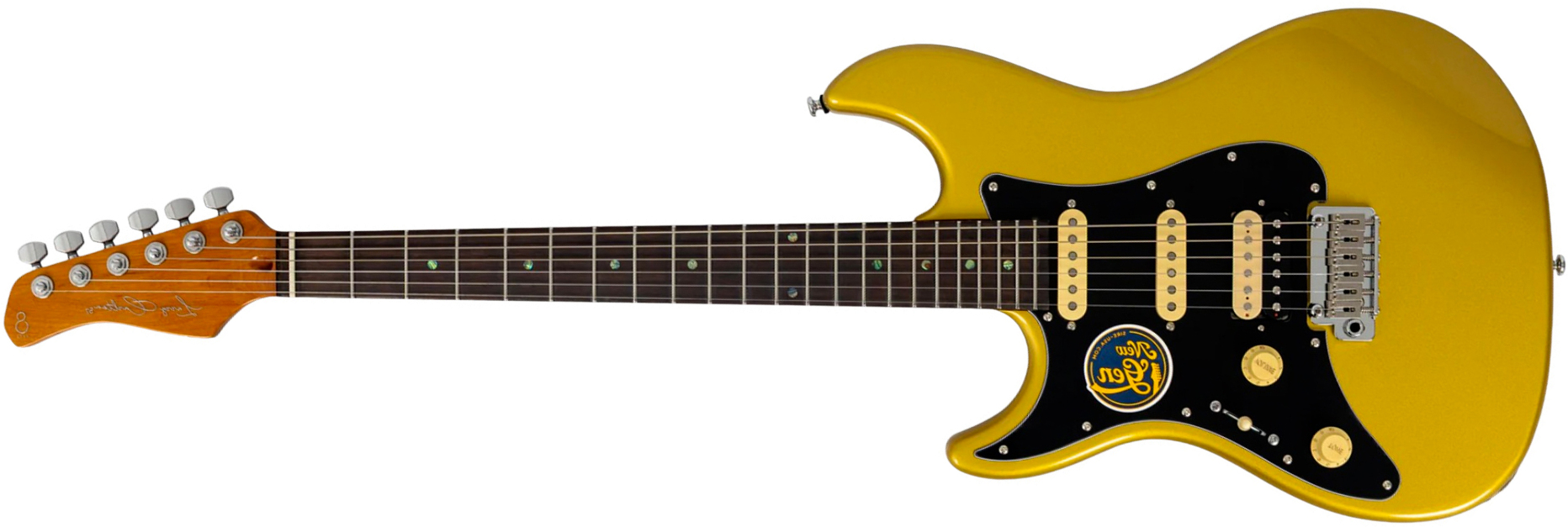 Sire Larry Carlton S7 Hss Lh Gaucher New Gen Trem Rw - Metallic Gold - Guitare Électrique Forme Str - Main picture