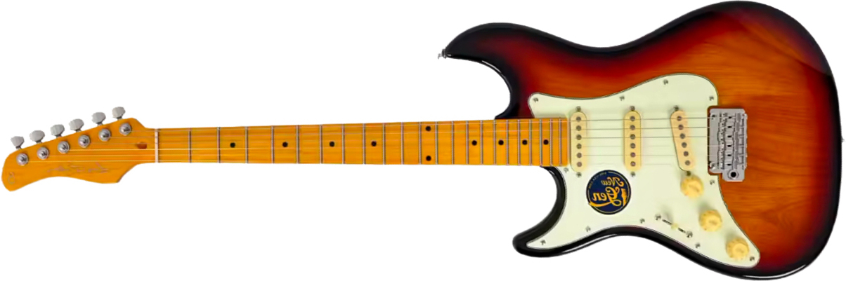 Sire Larry Carlton S7 Lh Gaucher New Gen 3s Trem Mn - 3 Tone Sunburst - Guitare Électrique Forme Str - Main picture