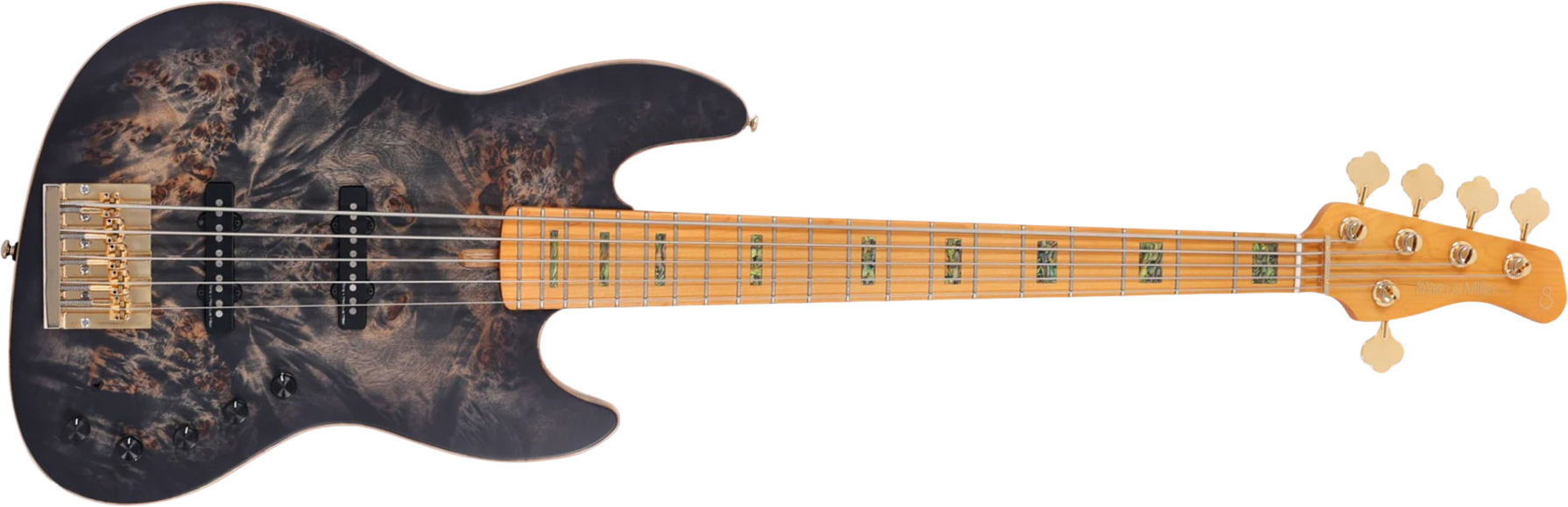 Sire Marcus Miller V10 5st 5c Active Mn - Transparent Black Satin - Basse Électrique Solid Body - Main picture