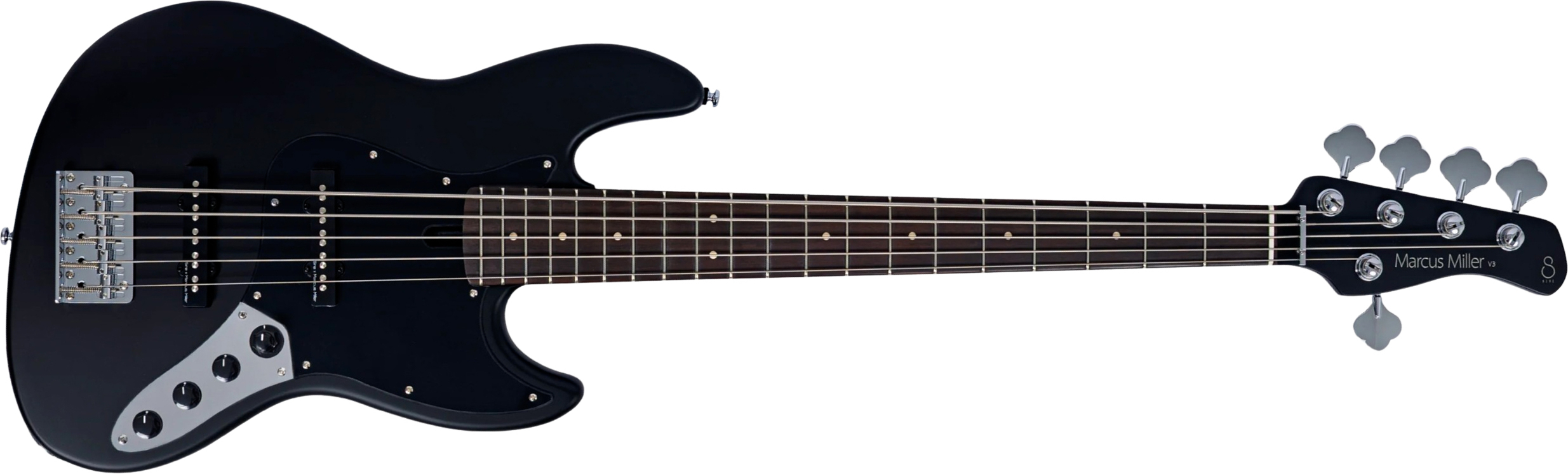 Sire Marcus Miller V3 New Gen 5st 5c Active Rw - Black Satin - Basse Électrique Solid Body - Main picture