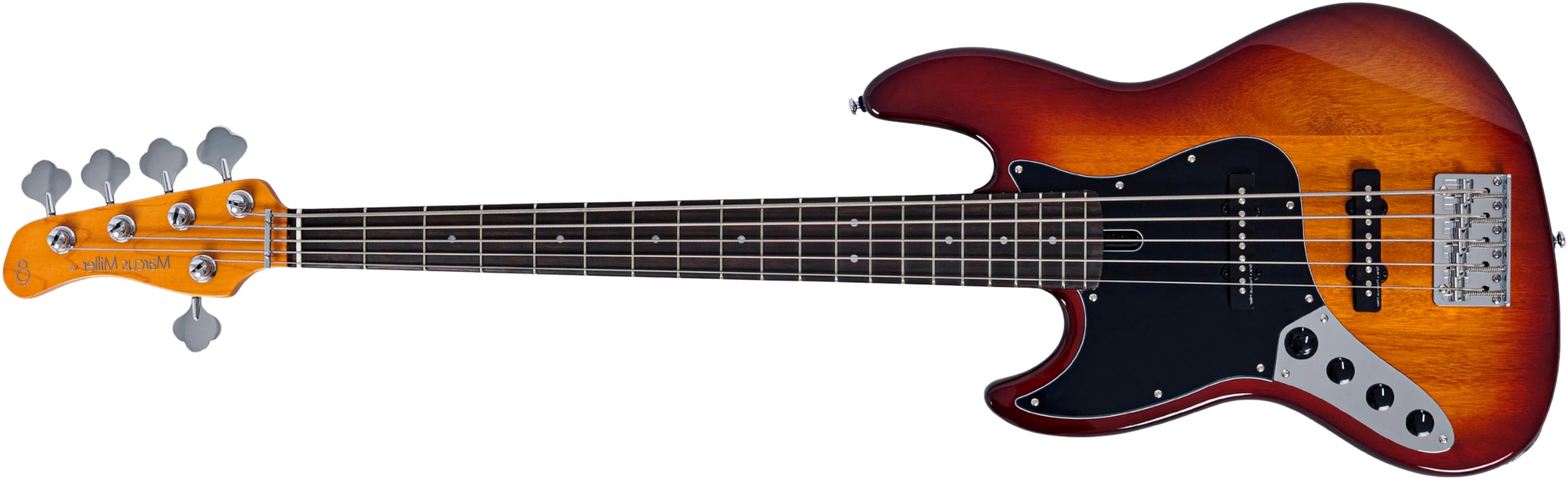 Sire Marcus Miller V3 New Gen 5st Lh 5c Gaucher Active Rw - Tobacco Sunburst Satin - Basse Électrique Solid Body - Main picture